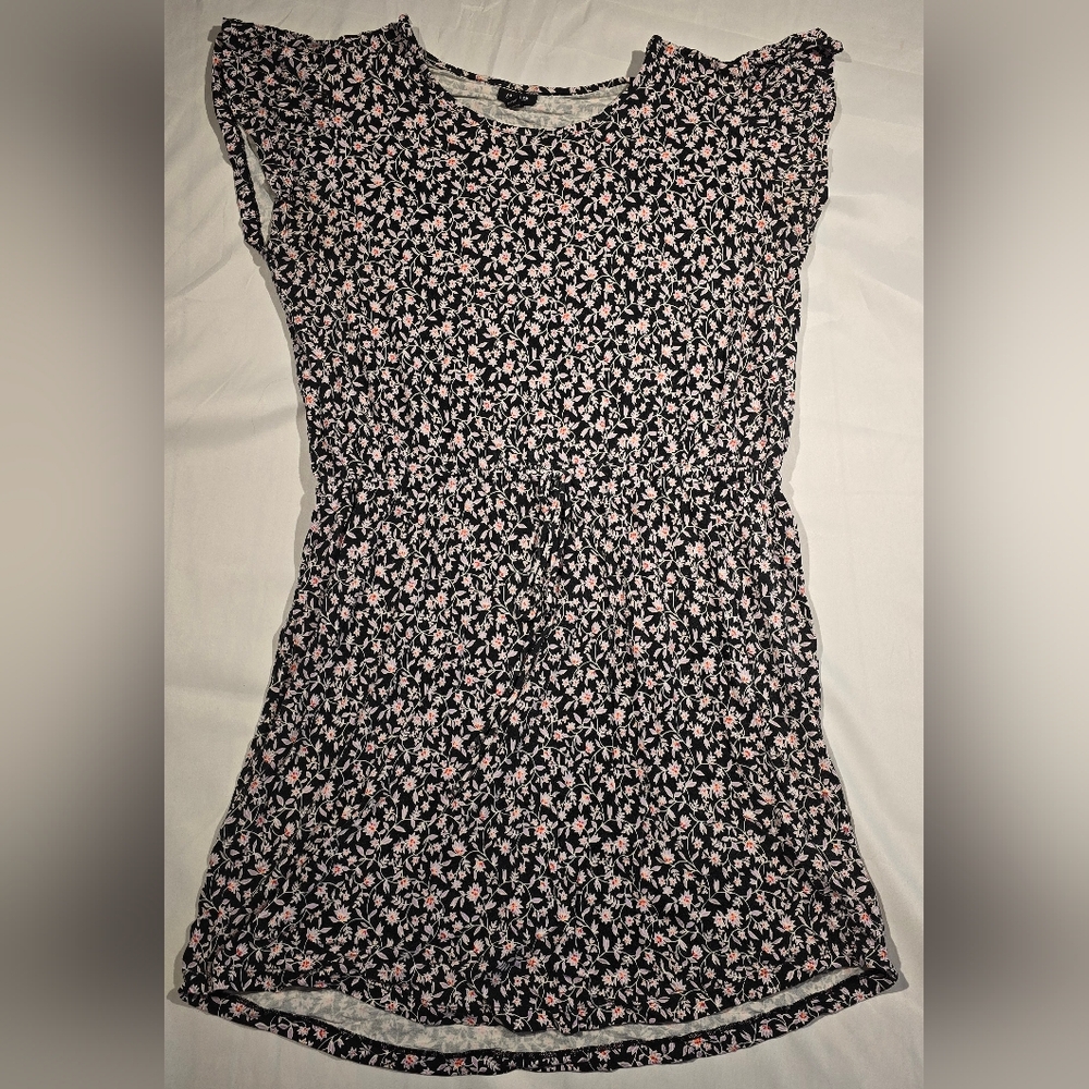 Ana Womens Dress Floral Print Flutter Sleeve Dress SZ XXL